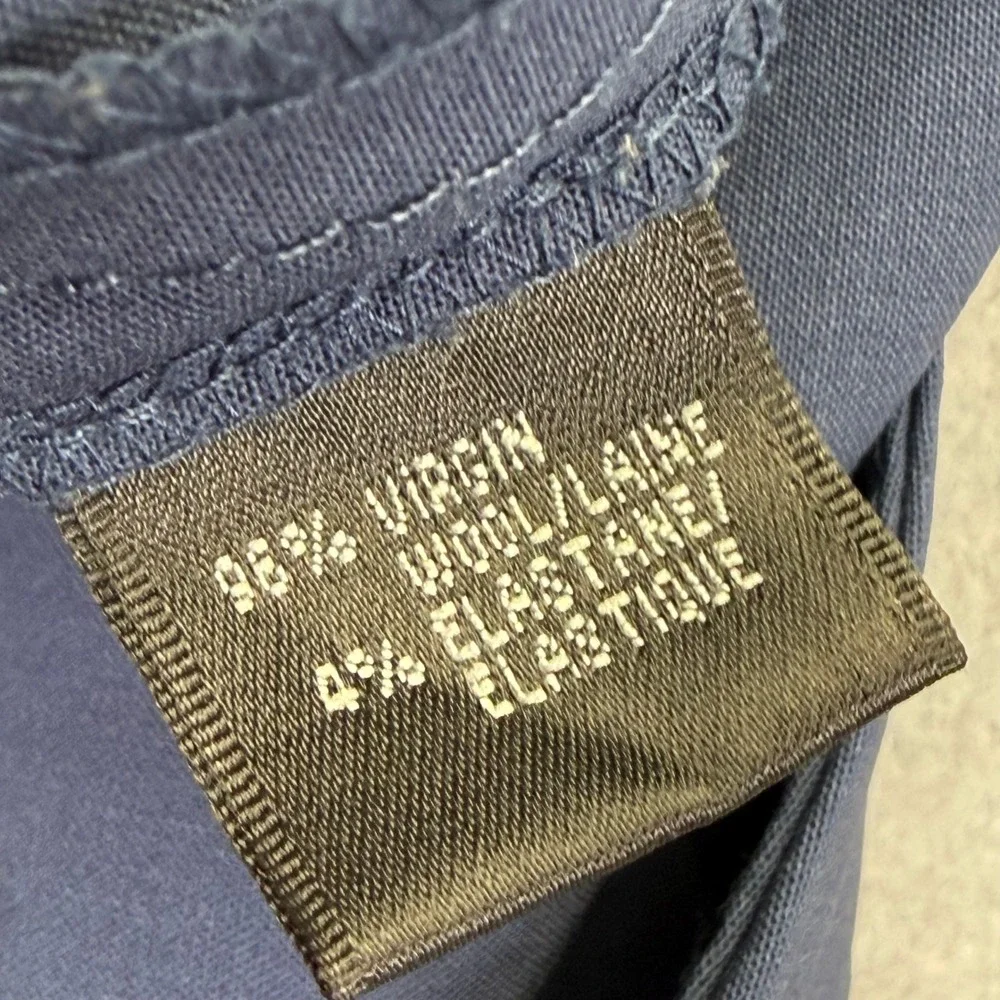 Lafayette 148 New York Barrow Blue Wool Straight Leg Trousers Womens Petite 2
